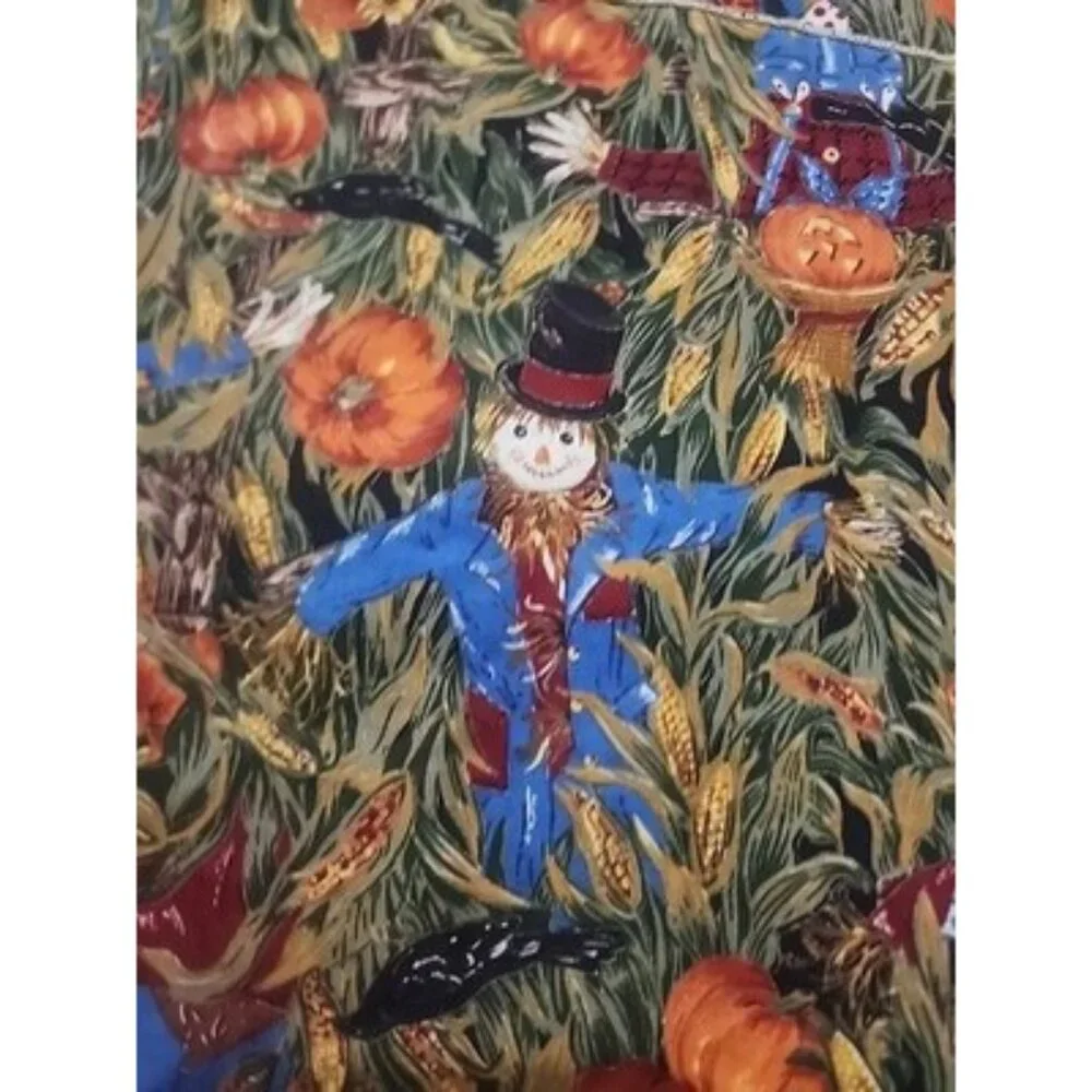 Scarecrow Pumpkin Fabric Placemats Set of 8 Fall Halloween Thanksgiving Decor‎